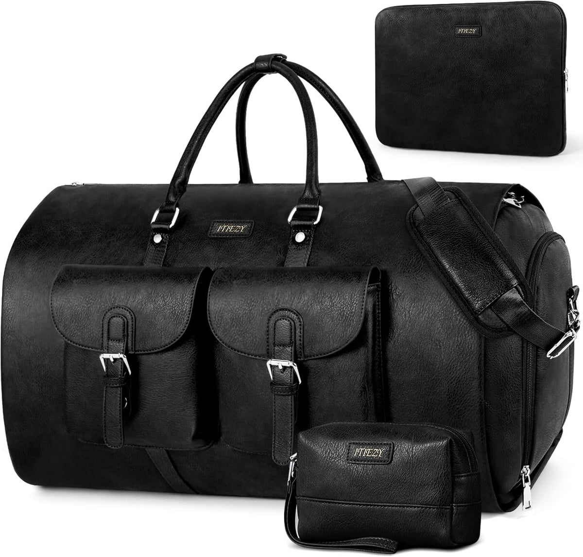 Garment Bag for Travel, Convertible Carry on Garment Duffel Bag for Men 3Pcs Weekender Bag 2 in 1 Hanging Suitcase Suit Bag