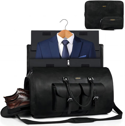 Garment Bag for Travel, Convertible Carry on Garment Duffel Bag for Men 3Pcs Weekender Bag 2 in 1 Hanging Suitcase Suit Bag