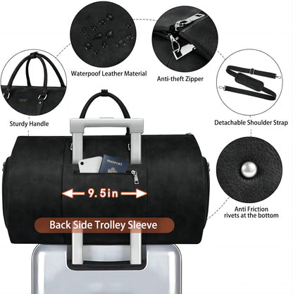 Garment Bag for Travel, Convertible Carry on Garment Duffel Bag for Men 3Pcs Weekender Bag 2 in 1 Hanging Suitcase Suit Bag