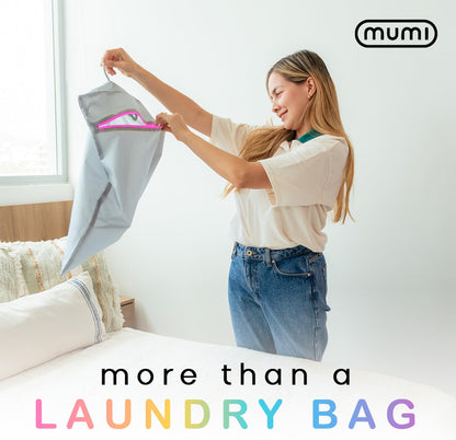 Travel Laundry Bag – Moisture & Smell-Proof Clothes Bag with Folding Hanger & Outer Pouch | Large Laundry Storage Bag for Suitcase, Gym & Packing | Dirty Clothes Organizer (Black)