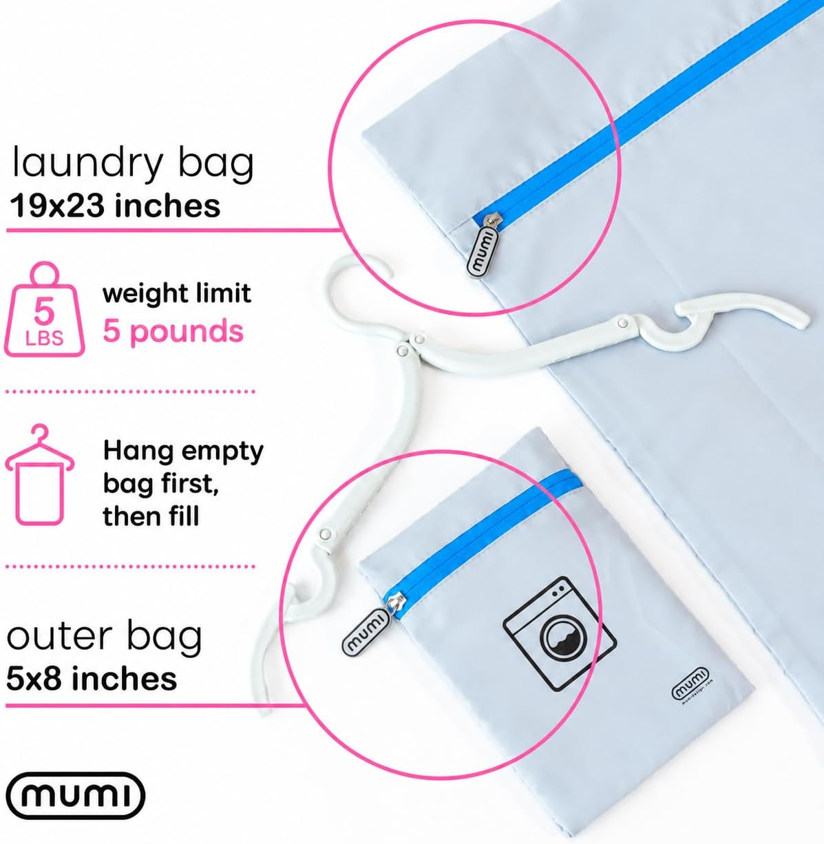 Travel Laundry Bag – Moisture & Smell-Proof Clothes Bag with Folding Hanger & Outer Pouch | Large Laundry Storage Bag for Suitcase, Gym & Packing | Dirty Clothes Organizer (Black)