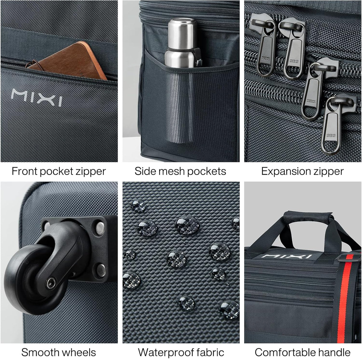 Travel Bag with Wheels Expandable Foldable Luggage Bag Collapsible Rolling Travel Bag Duffel Bag Large Capacity Suitcase for Men Women, Black