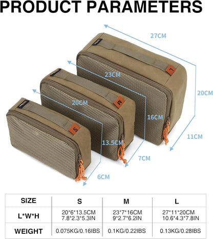 Packing Cubes for Travel, 3 Pack Cordura Tactical Luggage Organizer Bags Set for Outdoor Camping,Backpacking,Hiking