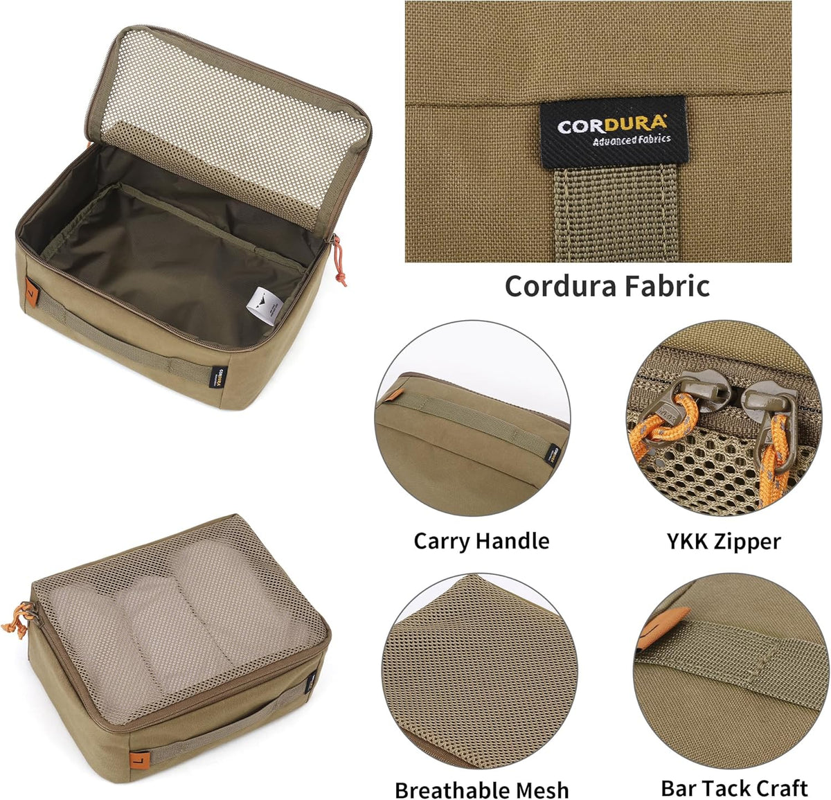Packing Cubes for Travel, 3 Pack Cordura Tactical Luggage Organizer Bags Set for Outdoor Camping,Backpacking,Hiking