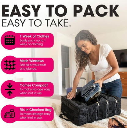 Hanging Packing Cubes for Suitcase, Travel Luggage Organizer, Easy Packing for Carry-On, Black, KOYOME
