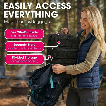 Hanging Packing Cubes for Suitcase, Travel Luggage Organizer, Easy Packing for Carry-On, Black, KOYOME
