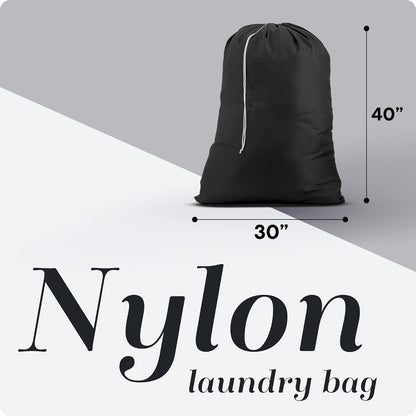 Extra Large Laundry Bag 30 x 40 - Heavy Duty Nylon, Locking Drawstring, Machine Washable, Holds 3 Loads, Dirty Clothes Sack for Travel, Dorm, College | (Orange)