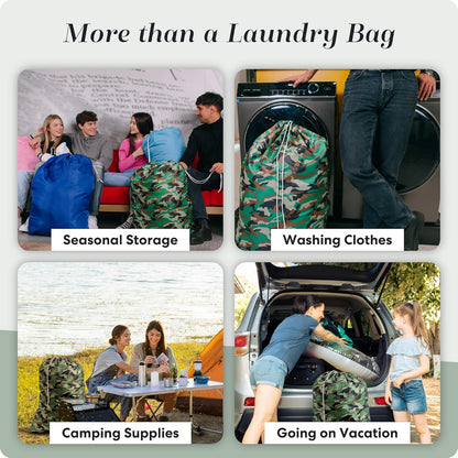 Extra Large Laundry Bag 30 x 40 - Heavy Duty Nylon, Locking Drawstring, Machine Washable, Holds 3 Loads, Dirty Clothes Sack for Travel, Dorm, College | (Orange)