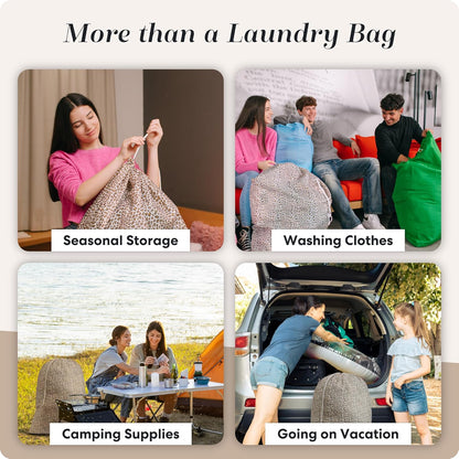 Extra Large Laundry Bag 30 x 40 - Heavy Duty Nylon, Locking Drawstring, Machine Washable, Holds 3 Loads, Dirty Clothes Sack for Travel, Dorm, College | (Orange)