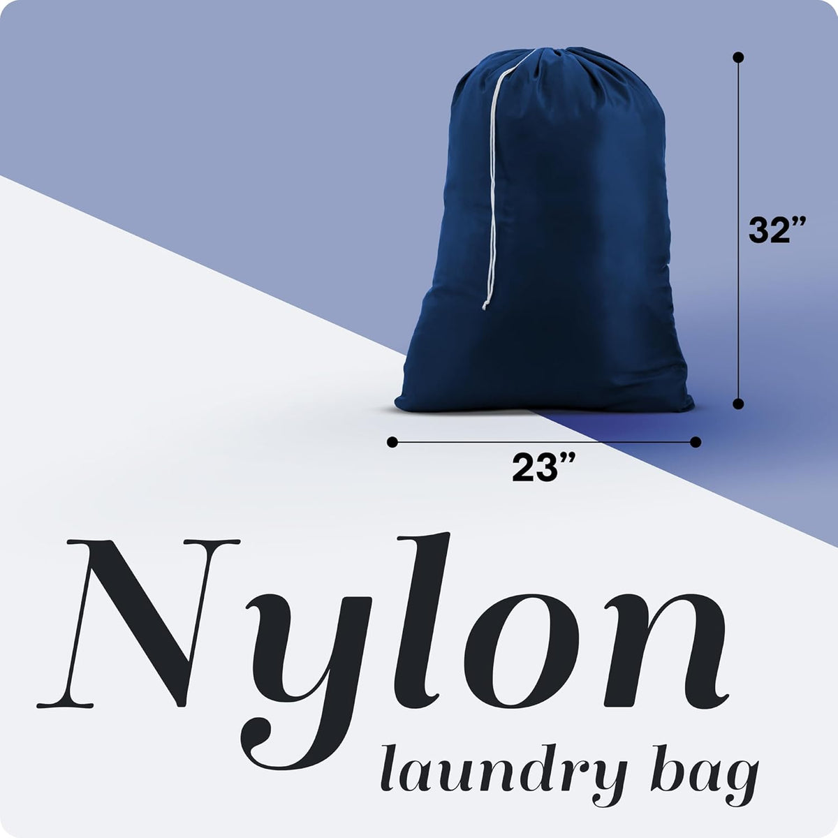 Extra Large Laundry Bag 30 x 40 - Heavy Duty Nylon, Locking Drawstring, Machine Washable, Holds 3 Loads, Dirty Clothes Sack for Travel, Dorm, College | (Orange)