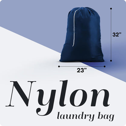 Extra Large Laundry Bag 30 x 40 - Heavy Duty Nylon, Locking Drawstring, Machine Washable, Holds 3 Loads, Dirty Clothes Sack for Travel, Dorm, College | (Orange)