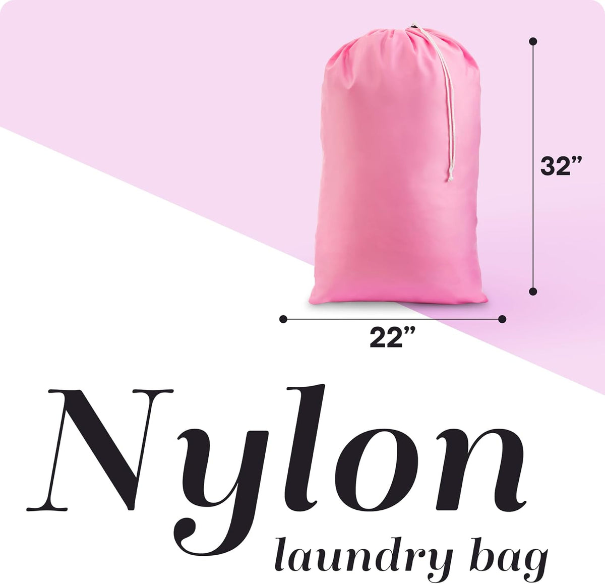 Extra Large Laundry Bag 30 x 40 - Heavy Duty Nylon, Locking Drawstring, Machine Washable, Holds 3 Loads, Dirty Clothes Sack for Travel, Dorm, College | (Orange)