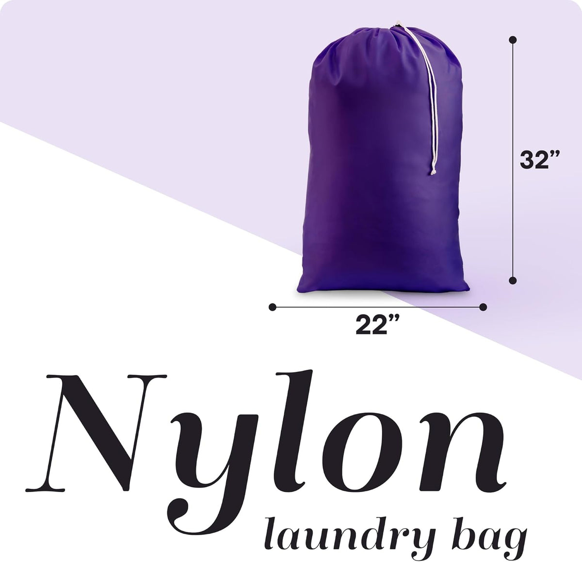 Extra Large Laundry Bag 30 x 40 - Heavy Duty Nylon, Locking Drawstring, Machine Washable, Holds 3 Loads, Dirty Clothes Sack for Travel, Dorm, College | (Orange)