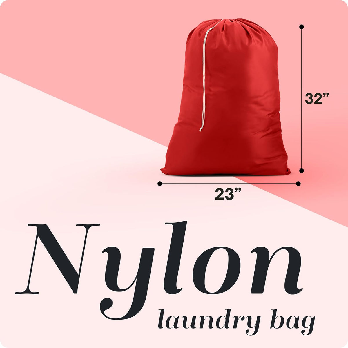 Extra Large Laundry Bag 30 x 40 - Heavy Duty Nylon, Locking Drawstring, Machine Washable, Holds 3 Loads, Dirty Clothes Sack for Travel, Dorm, College | (Orange)