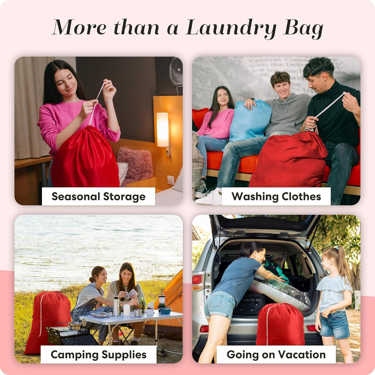 Extra Large Laundry Bag 30 x 40 - Heavy Duty Nylon, Locking Drawstring, Machine Washable, Holds 3 Loads, Dirty Clothes Sack for Travel, Dorm, College | (Orange)