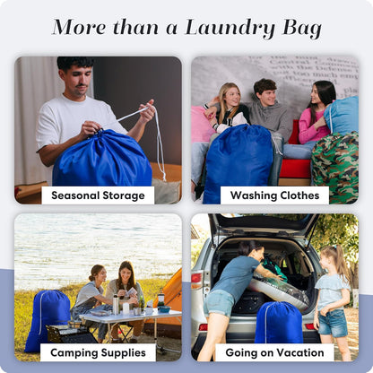 Extra Large Laundry Bag 30 x 40 - Heavy Duty Nylon, Locking Drawstring, Machine Washable, Holds 3 Loads, Dirty Clothes Sack for Travel, Dorm, College | (Orange)