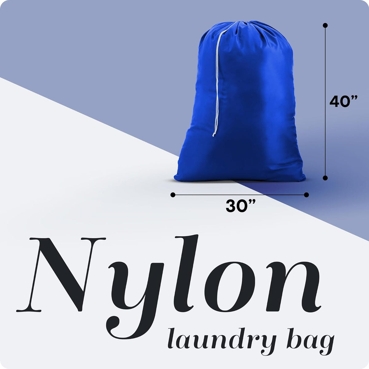 Extra Large Laundry Bag 30 x 40 - Heavy Duty Nylon, Locking Drawstring, Machine Washable, Holds 3 Loads, Dirty Clothes Sack for Travel, Dorm, College | (Orange)