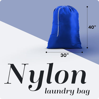 Extra Large Laundry Bag 30 x 40 - Heavy Duty Nylon, Locking Drawstring, Machine Washable, Holds 3 Loads, Dirty Clothes Sack for Travel, Dorm, College | (Orange)