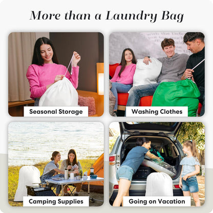 Extra Large Laundry Bag 30 x 40 - Heavy Duty Nylon, Locking Drawstring, Machine Washable, Holds 3 Loads, Dirty Clothes Sack for Travel, Dorm, College | (Orange)