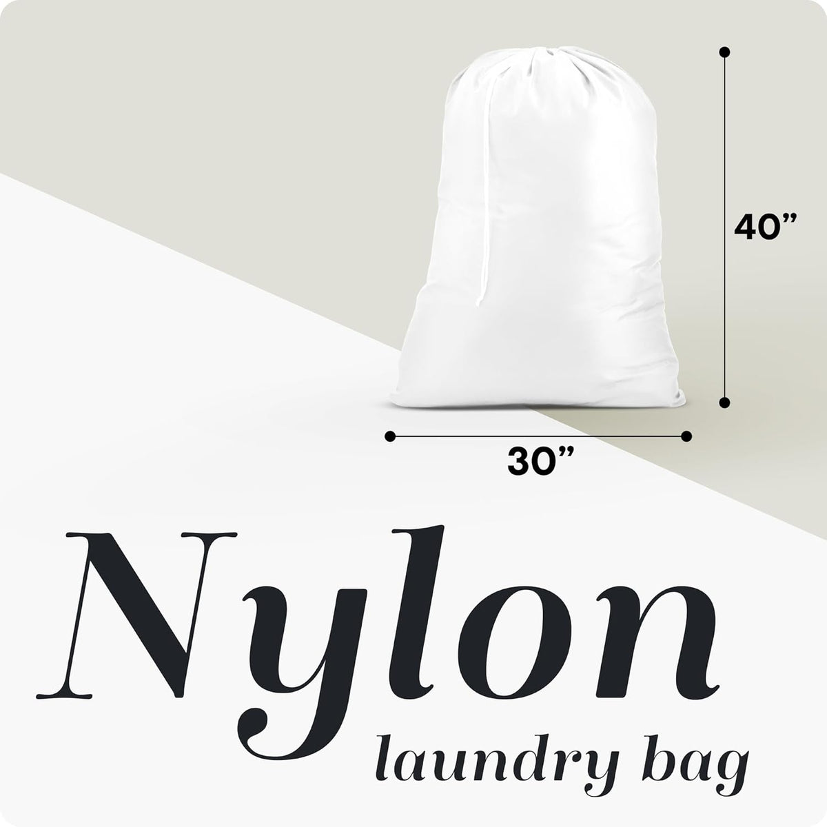 Extra Large Laundry Bag 30 x 40 - Heavy Duty Nylon, Locking Drawstring, Machine Washable, Holds 3 Loads, Dirty Clothes Sack for Travel, Dorm, College | (Orange)