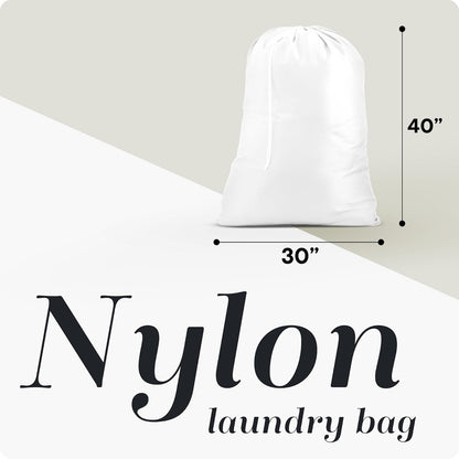 Extra Large Laundry Bag 30 x 40 - Heavy Duty Nylon, Locking Drawstring, Machine Washable, Holds 3 Loads, Dirty Clothes Sack for Travel, Dorm, College | (Orange)