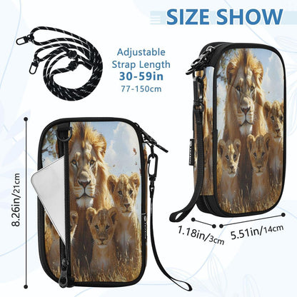 Lion Animal Family Cloud Passport Holder Family Passport Wallet | for Women Men Rfid Blocking Passport Holders Bag Travel Document Organizer with Zipper