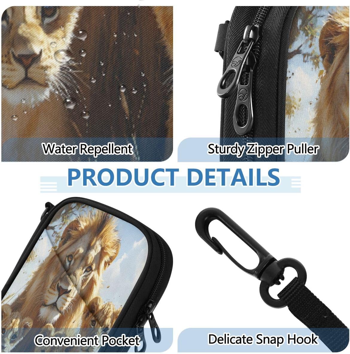 Lion Animal Family Cloud Passport Holder Family Passport Wallet | for Women Men Rfid Blocking Passport Holders Bag Travel Document Organizer with Zipper