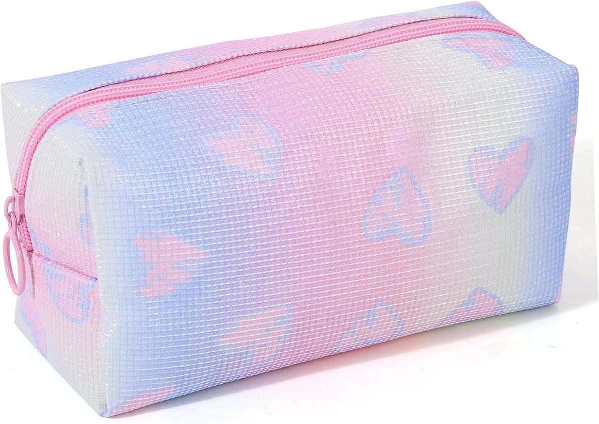 Makeup Bag, Travel Makeup Case Organizer With Handle and Divider, Make Up Box for Women, Cute Cosmetic Bag for Girls Sister Gifts