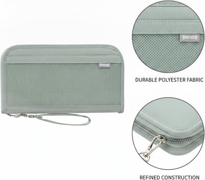 Travel Document Organizer, Polyester Passport Wallet for Passports and Tickets, Compact Folder (1 PC)