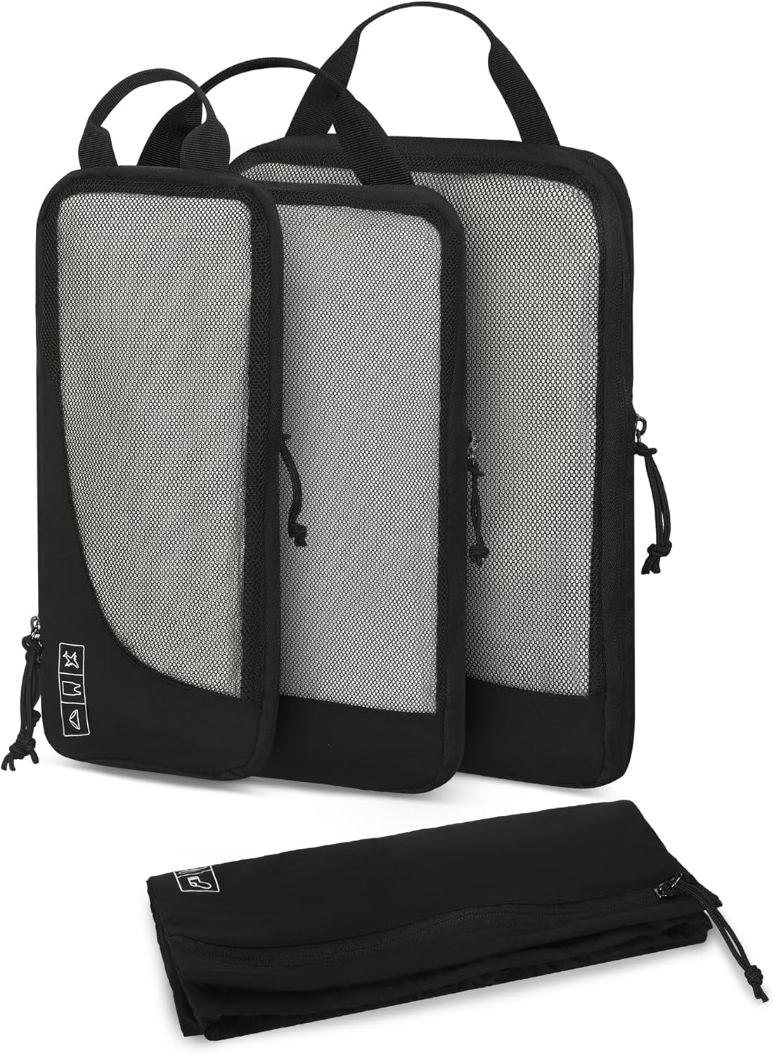 6 Set/ 4 Set/ 2 Set Compression Packing Cubes Travel Essentials Lightweight Nylon Luggage Suitcase Organizer Bag Light Blue 2PCS