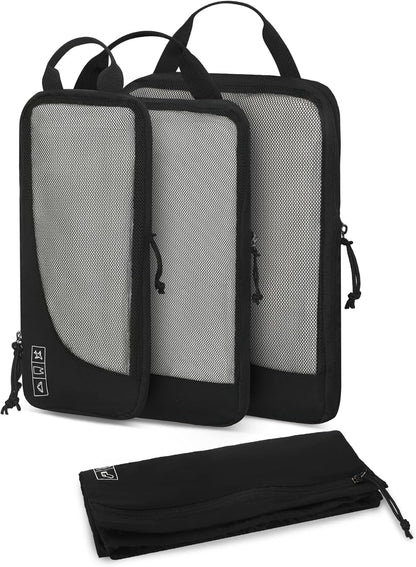6 Set/ 4 Set/ 2 Set Compression Packing Cubes Travel Essentials Lightweight Nylon Luggage Suitcase Organizer Bag Light Blue 2PCS