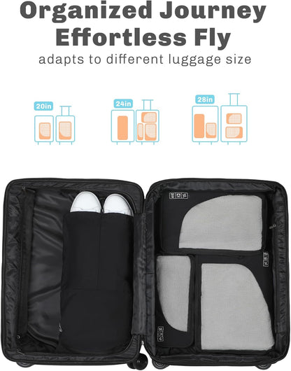 6 Set/ 4 Set/ 2 Set Compression Packing Cubes Travel Essentials Lightweight Nylon Luggage Suitcase Organizer Bag Light Blue 2PCS