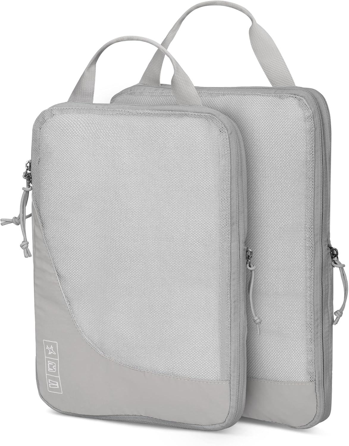6 Set/ 4 Set/ 2 Set Compression Packing Cubes Travel Essentials Lightweight Nylon Luggage Suitcase Organizer Bag Light Blue 2PCS