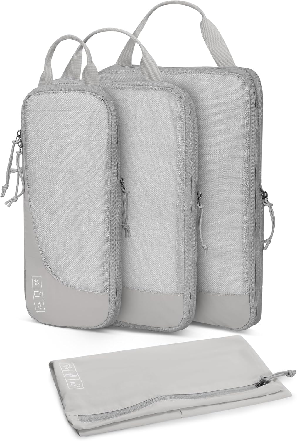 6 Set/ 4 Set/ 2 Set Compression Packing Cubes Travel Essentials Lightweight Nylon Luggage Suitcase Organizer Bag Light Blue 2PCS