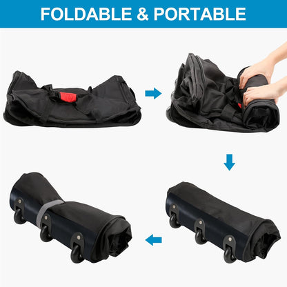 120L Foldable Rolling Duffel Bag with 3 Wheels, Light Weight Travel Duffel bag with Large Loading Capacity, 32'' Rolling Duffel bag with Shoulder Strap