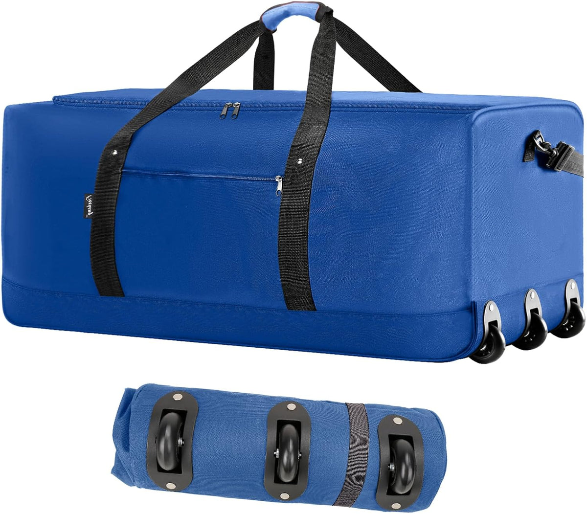 120L Foldable Rolling Duffel Bag with 3 Wheels, Light Weight Travel Duffel bag with Large Loading Capacity, 32'' Rolling Duffel bag with Shoulder Strap