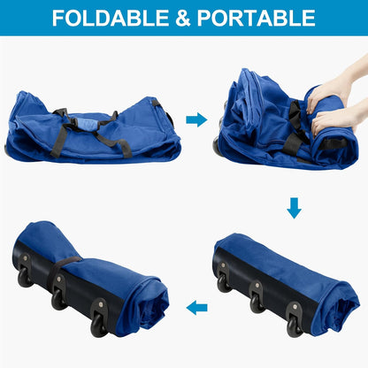 120L Foldable Rolling Duffel Bag with 3 Wheels, Light Weight Travel Duffel bag with Large Loading Capacity, 32'' Rolling Duffel bag with Shoulder Strap