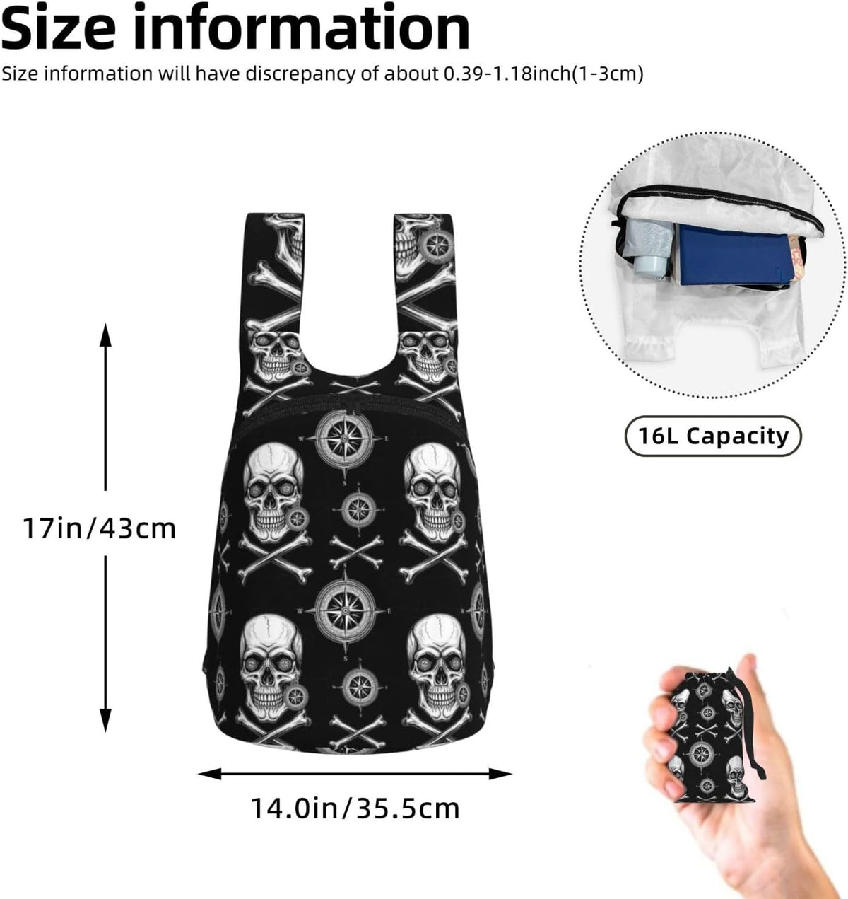 Lightweight Packable Backpack Foldable Hiking Backpacks Nanotechnology And Physics Sketch Elements Science Compact Folding Daypack for Travel