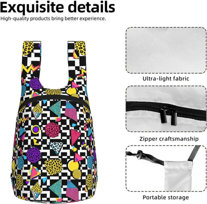 Lightweight Packable Backpack Foldable Hiking Backpacks Nanotechnology And Physics Sketch Elements Science Compact Folding Daypack for Travel