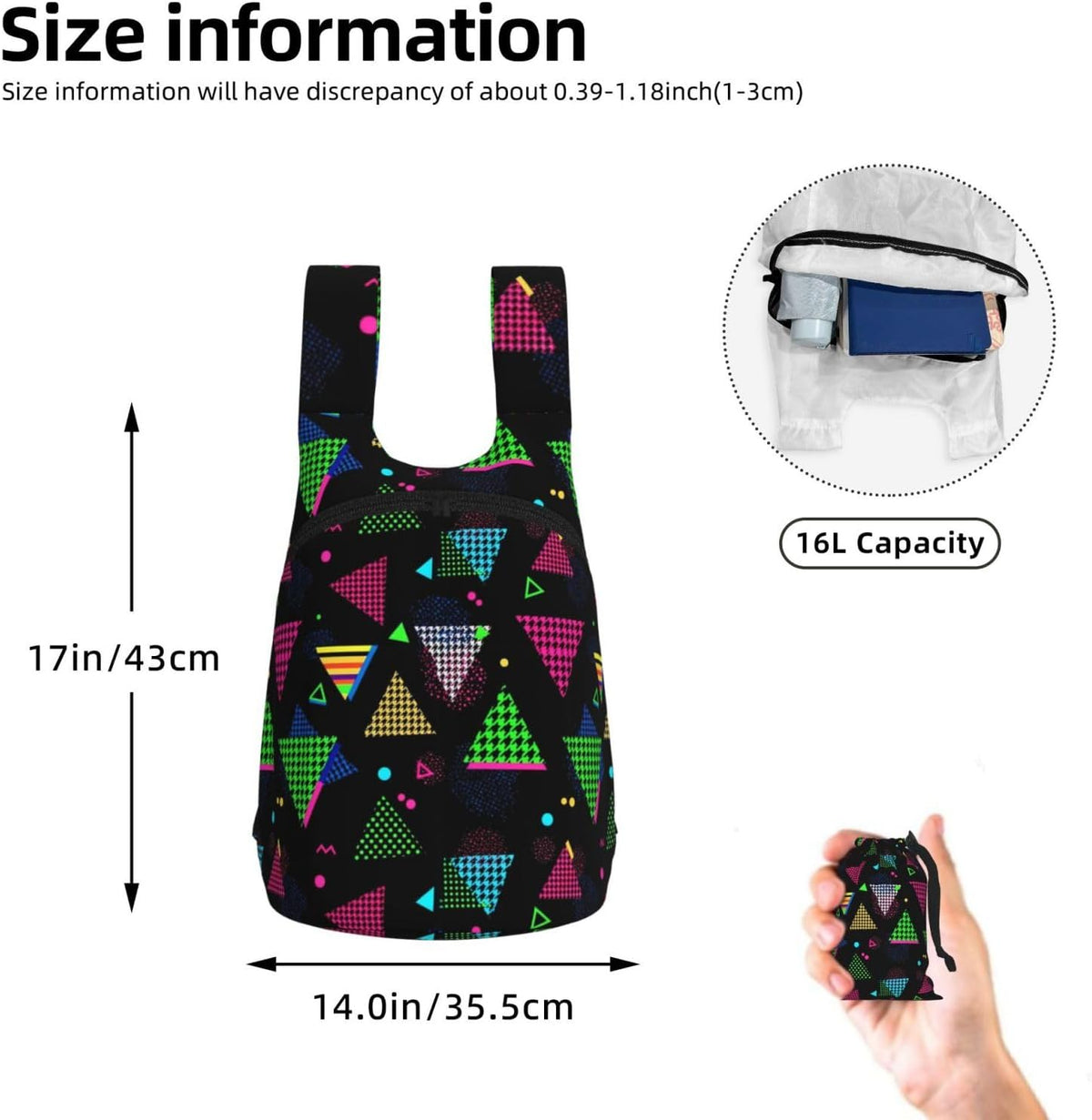 Lightweight Packable Backpack Foldable Hiking Backpacks Nanotechnology And Physics Sketch Elements Science Compact Folding Daypack for Travel