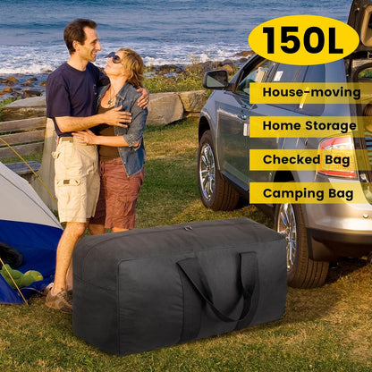 Extra Large Duffle Bag for Travel - 100L Duffel Bag for Men Gear Bag for Storage Foldable Weekender Bag for Overnight Camping - Black
