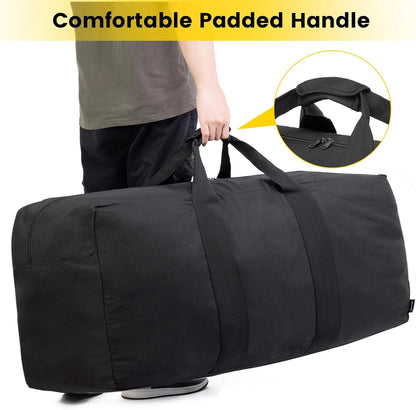 Extra Large Duffle Bag for Travel - 100L Duffel Bag for Men Gear Bag for Storage Foldable Weekender Bag for Overnight Camping - Black