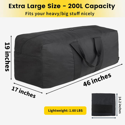 Extra Large Duffle Bag for Travel - 100L Duffel Bag for Men Gear Bag for Storage Foldable Weekender Bag for Overnight Camping - Black