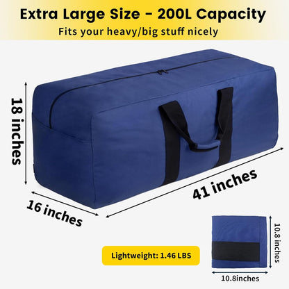 Extra Large Duffle Bag for Travel - 100L Duffel Bag for Men Gear Bag for Storage Foldable Weekender Bag for Overnight Camping - Black