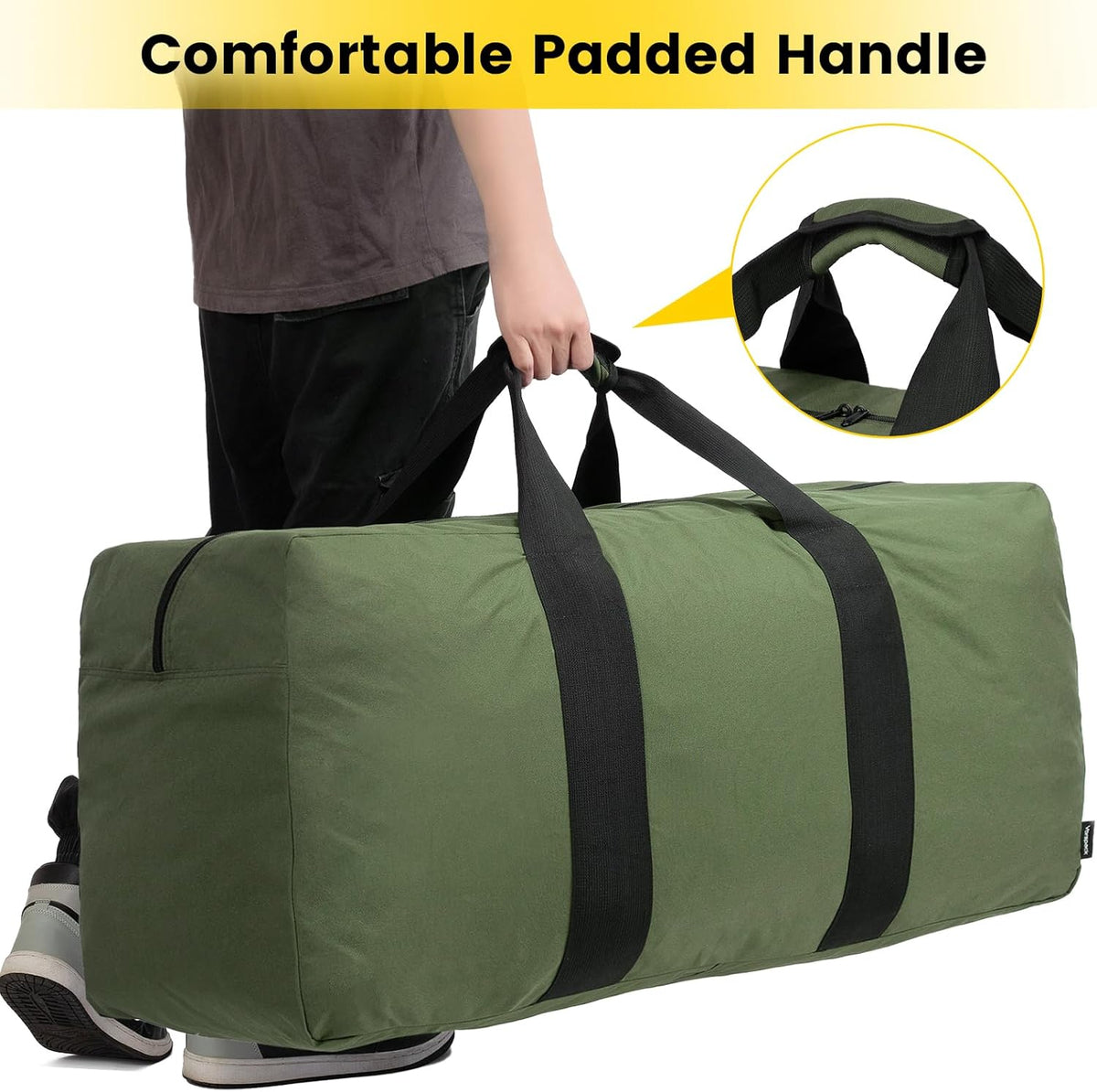 Extra Large Duffle Bag for Travel - 100L Duffel Bag for Men Gear Bag for Storage Foldable Weekender Bag for Overnight Camping - Black