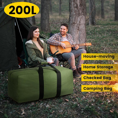 Extra Large Duffle Bag for Travel - 100L Duffel Bag for Men Gear Bag for Storage Foldable Weekender Bag for Overnight Camping - Black