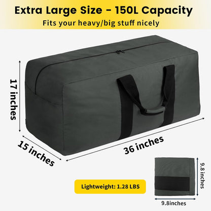 Extra Large Duffle Bag for Travel - 100L Duffel Bag for Men Gear Bag for Storage Foldable Weekender Bag for Overnight Camping - Black