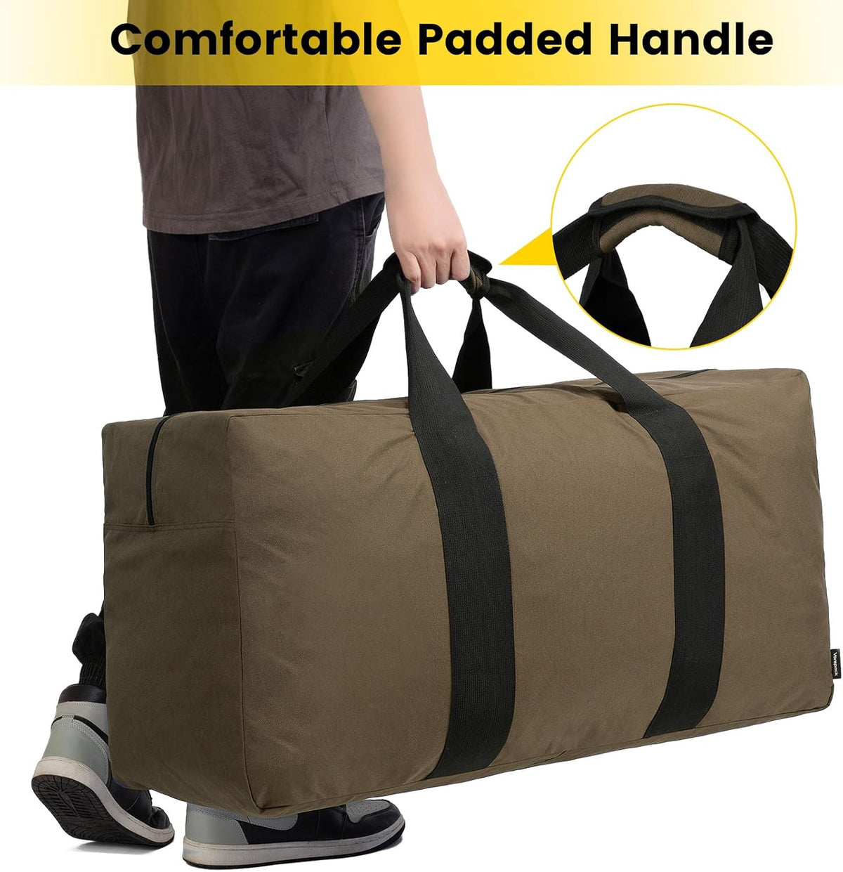Extra Large Duffle Bag for Travel - 100L Duffel Bag for Men Gear Bag for Storage Foldable Weekender Bag for Overnight Camping - Black