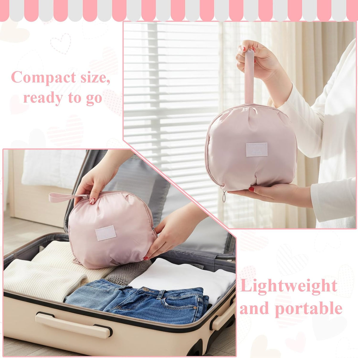 Travel Underwear Organizer Bag,Portable Lingerie Travel Bags Multi-Compartment Storage Underwear Bag For Traveling Lingerie Storage,Ideal For Suitcases and Carry-Ons