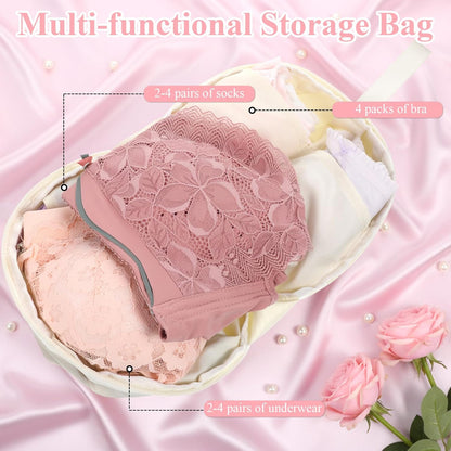 Travel Underwear Organizer Bag,Portable Lingerie Travel Bags Multi-Compartment Storage Underwear Bag For Traveling Lingerie Storage,Ideal For Suitcases and Carry-Ons
